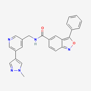 molecular formula C24H19N5O2 B2395446 N-((5-(1-methyl-1H-pyrazol-4-yl)pyridin-3-yl)methyl)-3-phenylbenzo[c]isoxazole-5-carboxamide CAS No. 2034461-57-7