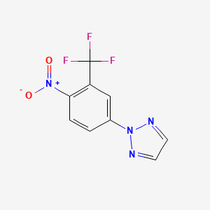 molecular formula C9H5F3N4O2 B2395457 2-[4-nitro-3-(trifluoromethyl)phenyl]-2H-1,2,3-triazole CAS No. 2094207-20-0