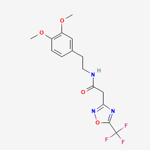 molecular formula C15H16F3N3O4 B2395459 N-[2-(3,4-dimethoxyphenyl)ethyl]-2-[5-(trifluoromethyl)-1,2,4-oxadiazol-3-yl]acetamide CAS No. 1022424-71-0