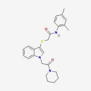 molecular formula C25H29N3O2S B2395467 N-(2,4-dimethylphenyl)-2-({1-[2-oxo-2-(piperidin-1-yl)ethyl]-1H-indol-3-yl}sulfanyl)acetamide CAS No. 878052-72-3