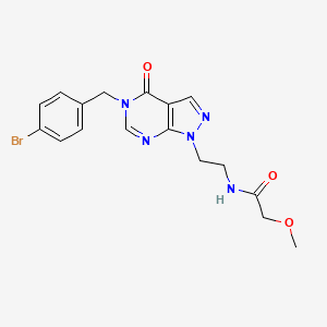 molecular formula C17H18BrN5O3 B2395521 N-(2-(5-(4-bromobenzyl)-4-oxo-4,5-dihydro-1H-pyrazolo[3,4-d]pyrimidin-1-yl)ethyl)-2-methoxyacetamide CAS No. 922057-47-4