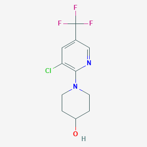 molecular formula C11H12ClF3N2O B2395524 1-[3-Chloro-5-(trifluoromethyl)pyridin-2-yl]piperidin-4-ol CAS No. 306976-40-9