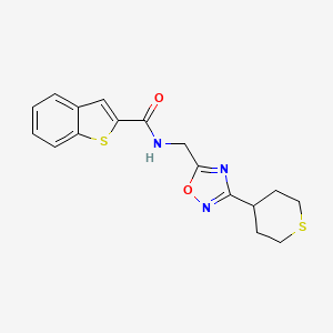 N-((3-(tetrahydro-2H-thiopyran-4-yl)-1,2,4-oxadiazol-5-yl)methyl)benzo[b]thiophene-2-carboxamide