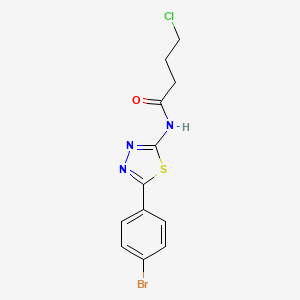 molecular formula C12H11BrClN3OS B2395573 N-[5-(4-bromophenyl)-1,3,4-thiadiazol-2-yl]-4-chlorobutanamide CAS No. 392244-72-3
