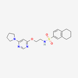 N-(2-((6-(pyrrolidin-1-yl)pyrimidin-4-yl)oxy)ethyl)-5,6,7,8-tetrahydronaphthalene-2-sulfonamide