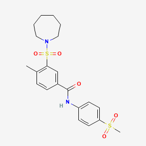 3-(azepan-1-ylsulfonyl)-4-methyl-N-(4-(methylsulfonyl)phenyl)benzamide