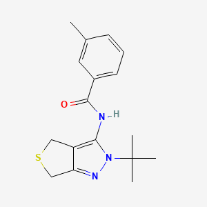 molecular formula C17H21N3OS B2395628 N-(2-(tert-butyl)-4,6-dihydro-2H-thieno[3,4-c]pyrazol-3-yl)-3-methylbenzamide CAS No. 361168-32-3