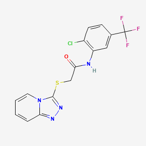 molecular formula C15H10ClF3N4OS B2395641 N-[2-chloro-5-(trifluoromethyl)phenyl]-2-{[1,2,4]triazolo[4,3-a]pyridin-3-ylsulfanyl}acetamide CAS No. 303788-08-1