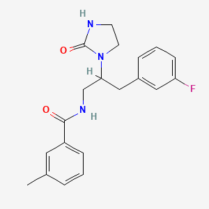 molecular formula C20H22FN3O2 B2395667 N-[3-(3-Fluorophenyl)-2-(2-oxoimidazolidin-1-YL)propyl]-3-methylbenzamide CAS No. 1421458-64-1