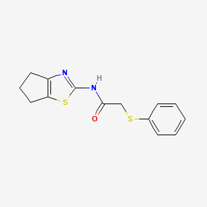 molecular formula C14H14N2OS2 B2395709 N-(5,6-dihydro-4H-cyclopenta[d][1,3]thiazol-2-yl)-2-phenylsulfanylacetamide CAS No. 600138-71-4