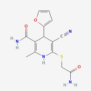 6-((2-Amino-2-oxoethyl)thio)-5-cyano-4-(furan-2-yl)-2-methyl-1,4-dihydropyridine-3-carboxamide