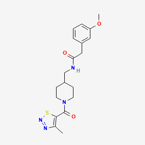 2-(3-methoxyphenyl)-N-((1-(4-methyl-1,2,3-thiadiazole-5-carbonyl)piperidin-4-yl)methyl)acetamide