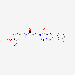 N-[1-(3,4-dimethoxyphenyl)ethyl]-3-[2-(3,4-dimethylphenyl)-4-oxopyrazolo[1,5-a]pyrazin-5(4H)-yl]propanamide
