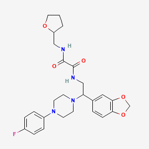 N1-(2-(benzo[d][1,3]dioxol-5-yl)-2-(4-(4-fluorophenyl)piperazin-1-yl)ethyl)-N2-((tetrahydrofuran-2-yl)methyl)oxalamide