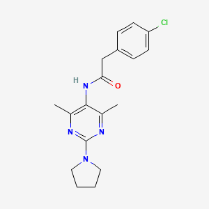2-(4-Chlorophenyl)-N-(4,6-dimethyl-2-pyrrolidin-1-ylpyrimidin-5-yl)acetamide