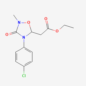 Ethyl 2-[4-(4-chlorophenyl)-2-methyl-3-oxo-1,2,4-oxadiazolidin-5-yl]acetate