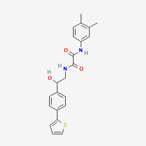 molecular formula C22H22N2O3S B2395758 N'-(3,4-Dimethylphenyl)-N-[2-hydroxy-2-(4-thiophen-2-ylphenyl)ethyl]oxamide CAS No. 2380178-67-4