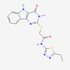 N-(5-ethyl-1,3,4-thiadiazol-2-yl)-2-((3-methyl-4-oxo-4,5-dihydro-3H-pyrimido[5,4-b]indol-2-yl)thio)acetamide