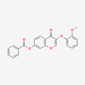 molecular formula C23H16O6 B2395763 3-(2-methoxyphenoxy)-4-oxo-4H-chromen-7-yl benzoate CAS No. 637751-26-9