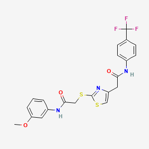 N-(3-methoxyphenyl)-2-((4-(2-oxo-2-((4-(trifluoromethyl)phenyl)amino)ethyl)thiazol-2-yl)thio)acetamide