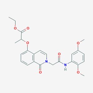 Ethyl 2-[2-[2-(2,5-dimethoxyanilino)-2-oxoethyl]-1-oxoisoquinolin-5-yl]oxypropanoate