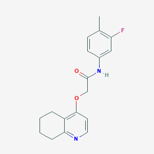molecular formula C18H19FN2O2 B2395776 N-(3-fluoro-4-methylphenyl)-2-((5,6,7,8-tetrahydroquinolin-4-yl)oxy)acetamide CAS No. 1795303-60-4