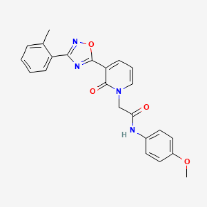 molecular formula C23H20N4O4 B2395794 N-(4-methoxyphenyl)-2-(2-oxo-3-(3-(o-tolyl)-1,2,4-oxadiazol-5-yl)pyridin-1(2H)-yl)acetamide CAS No. 1251633-84-7