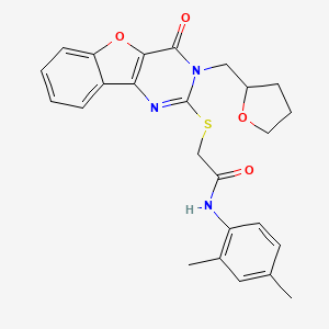 N-(2,4-dimethylphenyl)-2-((4-oxo-3-((tetrahydrofuran-2-yl)methyl)-3,4-dihydrobenzofuro[3,2-d]pyrimidin-2-yl)thio)acetamide