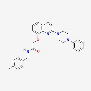 N-(4-methylbenzyl)-2-((2-(4-phenylpiperazin-1-yl)quinolin-8-yl)oxy)acetamide
