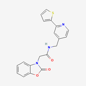2-(2-oxobenzo[d]oxazol-3(2H)-yl)-N-((2-(thiophen-2-yl)pyridin-4-yl)methyl)acetamide