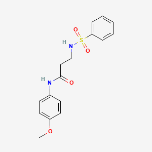 molecular formula C16H18N2O4S B2395820 3-(benzenesulfonamido)-N-(4-methoxyphenyl)propanamide CAS No. 881934-42-5