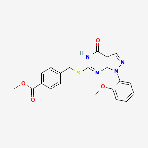 methyl 4-(((1-(2-methoxyphenyl)-4-oxo-4,5-dihydro-1H-pyrazolo[3,4-d]pyrimidin-6-yl)thio)methyl)benzoate