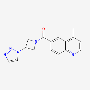 molecular formula C16H15N5O B2395824 (3-(1H-1,2,3-triazol-1-yl)azetidin-1-yl)(4-methylquinolin-6-yl)methanone CAS No. 2034442-82-3