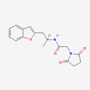 molecular formula C17H18N2O4 B2395832 N-[1-(1-benzofuran-2-yl)propan-2-yl]-2-(2,5-dioxopyrrolidin-1-yl)acetamide CAS No. 2034558-52-4