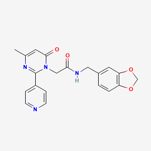 molecular formula C20H18N4O4 B2395835 N-(benzo[d][1,3]dioxol-5-ylmethyl)-2-(4-methyl-6-oxo-2-(pyridin-4-yl)pyrimidin-1(6H)-yl)acetamide CAS No. 1421450-02-3