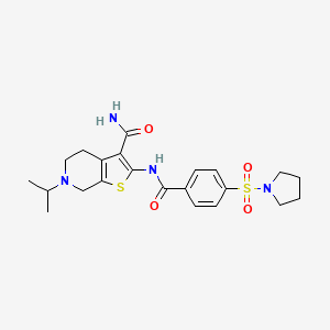6-Isopropyl-2-(4-(pyrrolidin-1-ylsulfonyl)benzamido)-4,5,6,7-tetrahydrothieno[2,3-c]pyridine-3-carboxamide