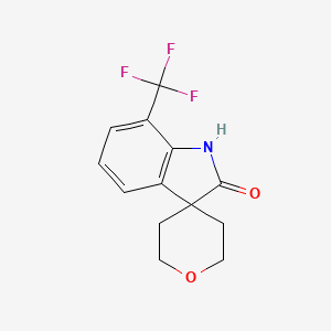 molecular formula C13H12F3NO2 B2395859 7-(Trifluoromethyl)-1H-spiro[indole-3,4'-oxane]-2-one CAS No. 1978002-11-7