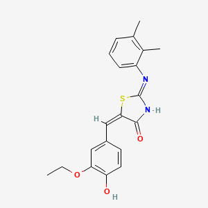 (2E,5E)-2-((2,3-dimethylphenyl)imino)-5-(3-ethoxy-4-hydroxybenzylidene)thiazolidin-4-one