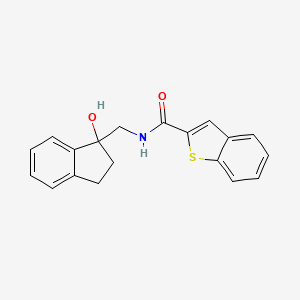 molecular formula C19H17NO2S B2395873 N-((1-hydroxy-2,3-dihydro-1H-inden-1-yl)methyl)benzo[b]thiophene-2-carboxamide CAS No. 2034409-29-3
