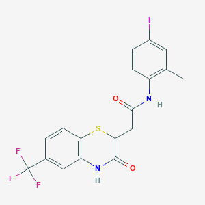 N-(4-iodo-2-methylphenyl)-2-[3-oxo-6-(trifluoromethyl)-3,4-dihydro-2H-1,4-benzothiazin-2-yl]acetamide
