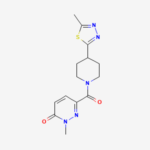 2-methyl-6-(4-(5-methyl-1,3,4-thiadiazol-2-yl)piperidine-1-carbonyl)pyridazin-3(2H)-one