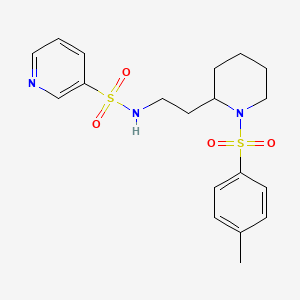 molecular formula C19H25N3O4S2 B2395894 N-(2-(1-tosylpiperidin-2-yl)ethyl)pyridine-3-sulfonamide CAS No. 1226430-40-5