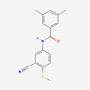 molecular formula C17H16N2OS B2395896 N-(3-Cyano-4-(methylsulfanyl)phenyl)-3,5-dimethylbenzenecarboxamide CAS No. 320421-52-1