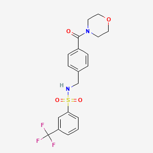 molecular formula C19H19F3N2O4S B2395902 N-[4-(4-morpholinylcarbonyl)benzyl]-3-(trifluoromethyl)benzenesulfonamide CAS No. 690245-30-8
