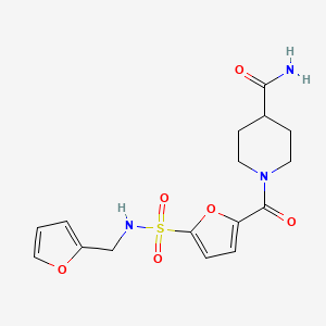 1-(5-(N-(furan-2-ylmethyl)sulfamoyl)furan-2-carbonyl)piperidine-4-carboxamide