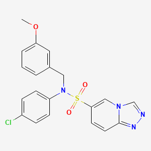 molecular formula C20H17ClN4O3S B2395942 N-(4-chlorophenyl)-N-[(3-methoxyphenyl)methyl]-[1,2,4]triazolo[4,3-a]pyridine-6-sulfonamide CAS No. 1251608-19-1