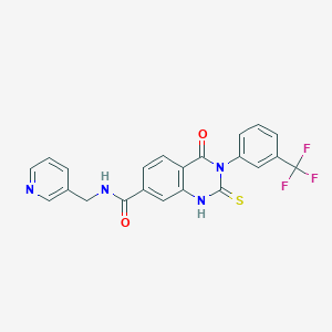 4-oxo-N-(pyridin-3-ylmethyl)-2-sulfanylidene-3-[3-(trifluoromethyl)phenyl]-1H-quinazoline-7-carboxamide