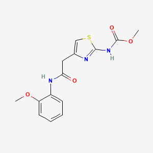 molecular formula C14H15N3O4S B2395952 Methyl (4-(2-((2-methoxyphenyl)amino)-2-oxoethyl)thiazol-2-yl)carbamate CAS No. 946284-03-3