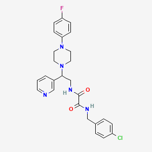 molecular formula C26H27ClFN5O2 B2395955 N1-(4-chlorobenzyl)-N2-(2-(4-(4-fluorophenyl)piperazin-1-yl)-2-(pyridin-3-yl)ethyl)oxalamide CAS No. 863557-73-7