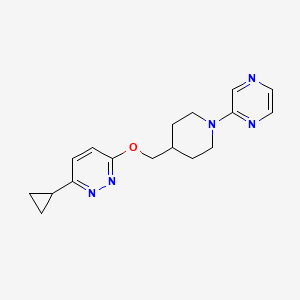 3-Cyclopropyl-6-[(1-pyrazin-2-ylpiperidin-4-yl)methoxy]pyridazine